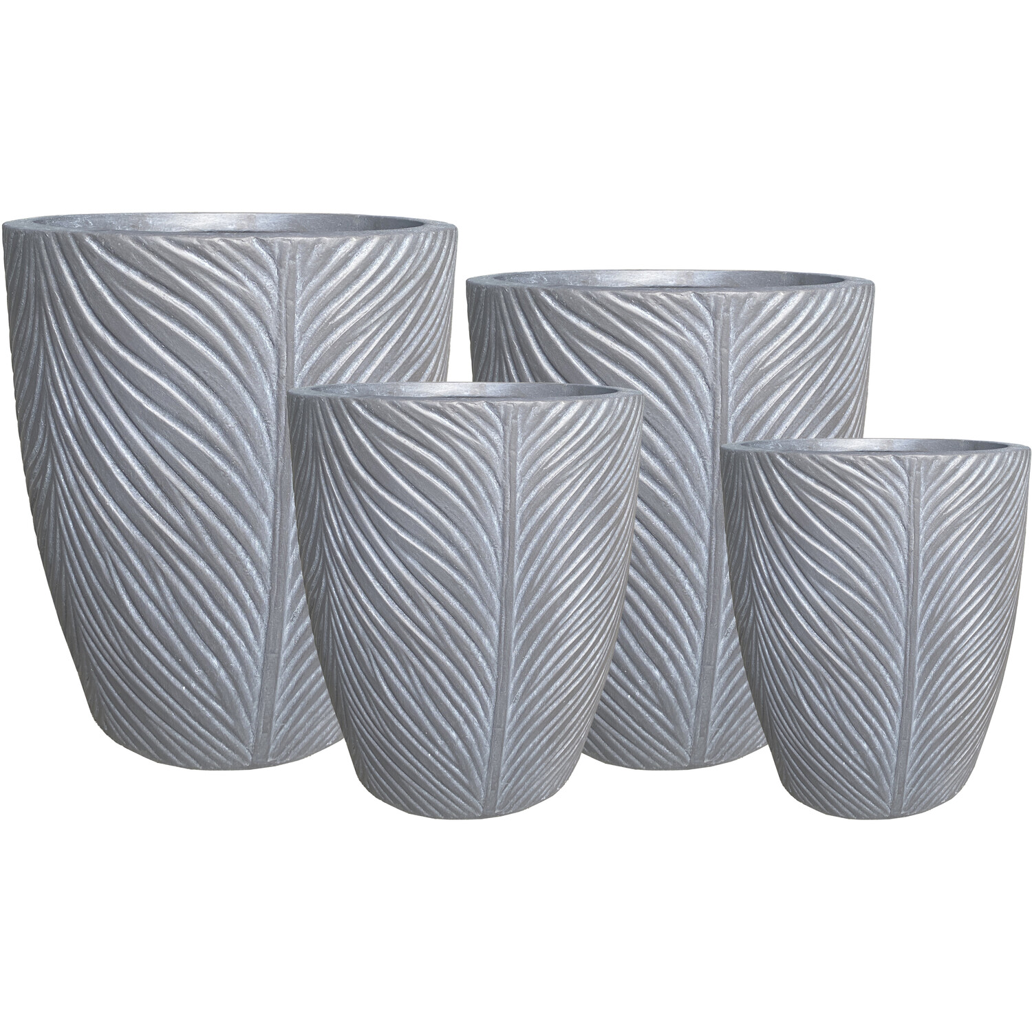 Palm Leaf Plant Pot Grey 42cm Image 2