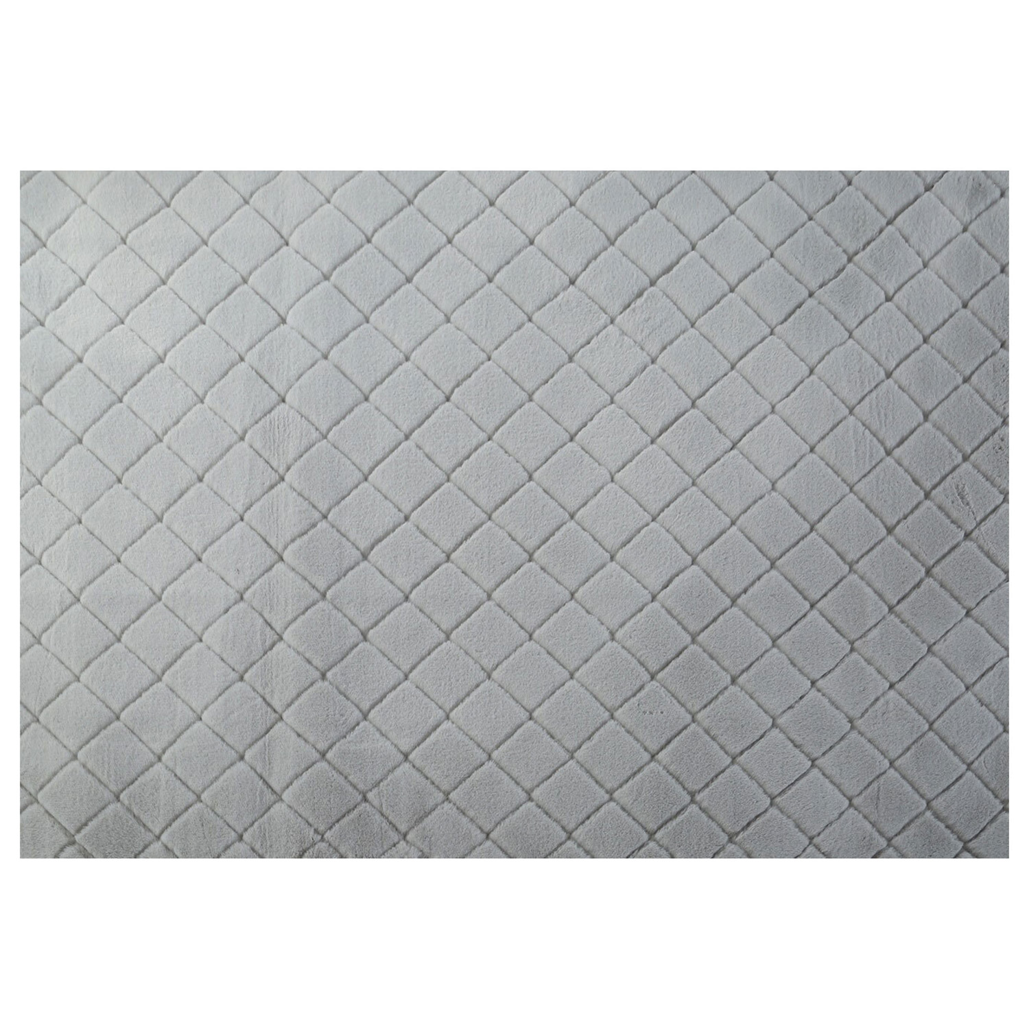 Milly Silver Faux Rabbit Fur Rug Image 1