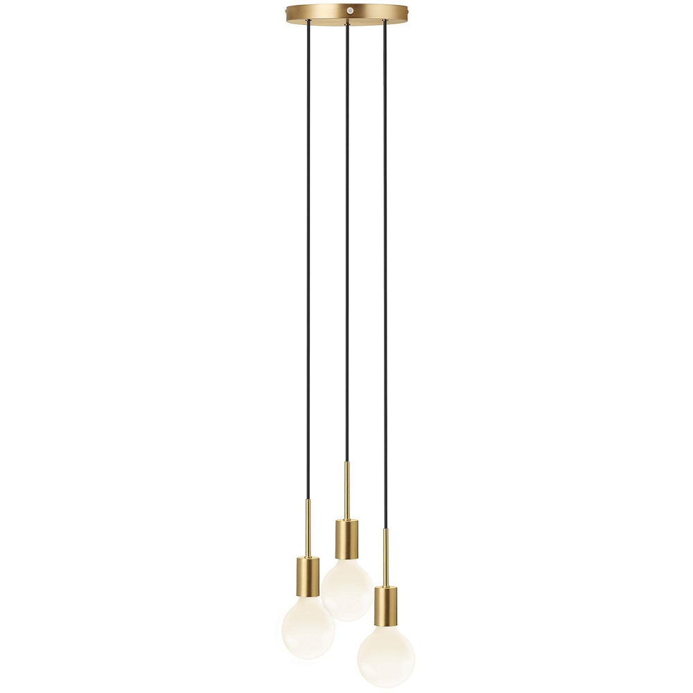 Nordlux Paco E27 3-Spot Brass Pendant Light Image 1
