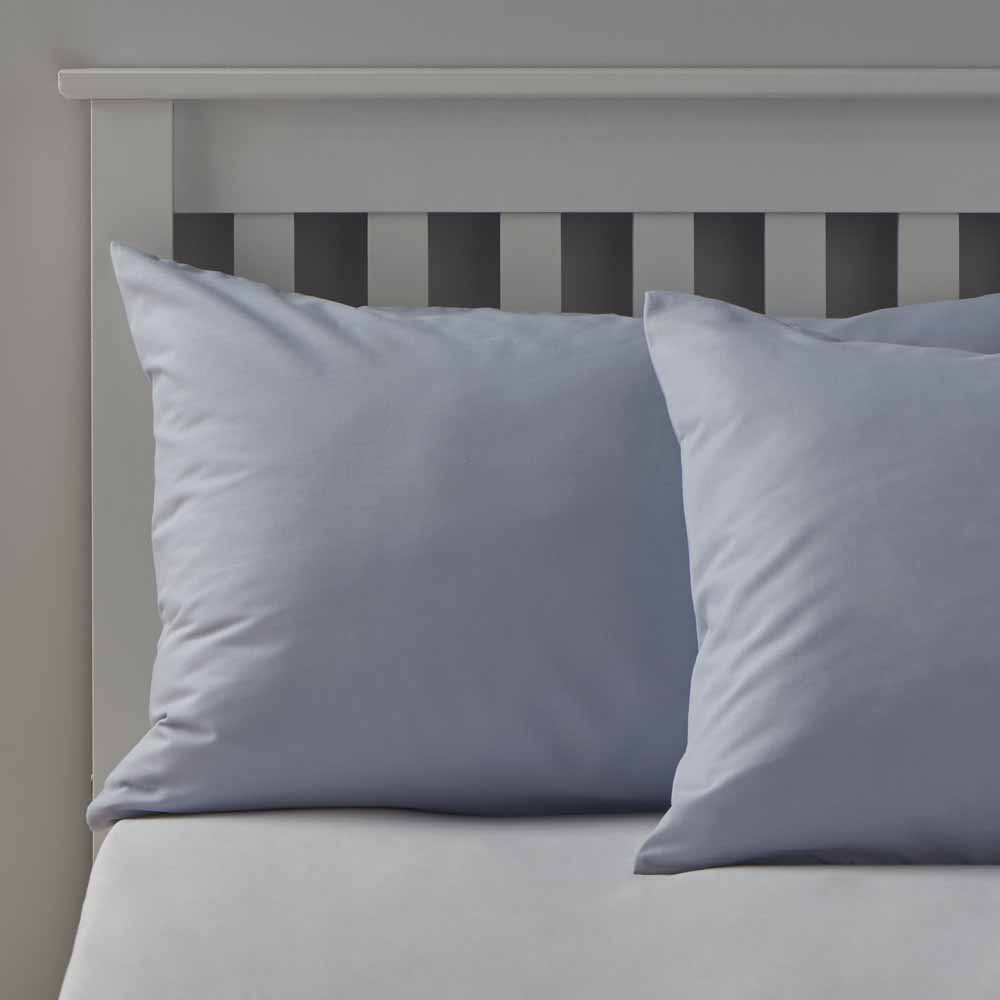 Wilko Blue Fog Housewife Pillowcases 2 Pack Image 2