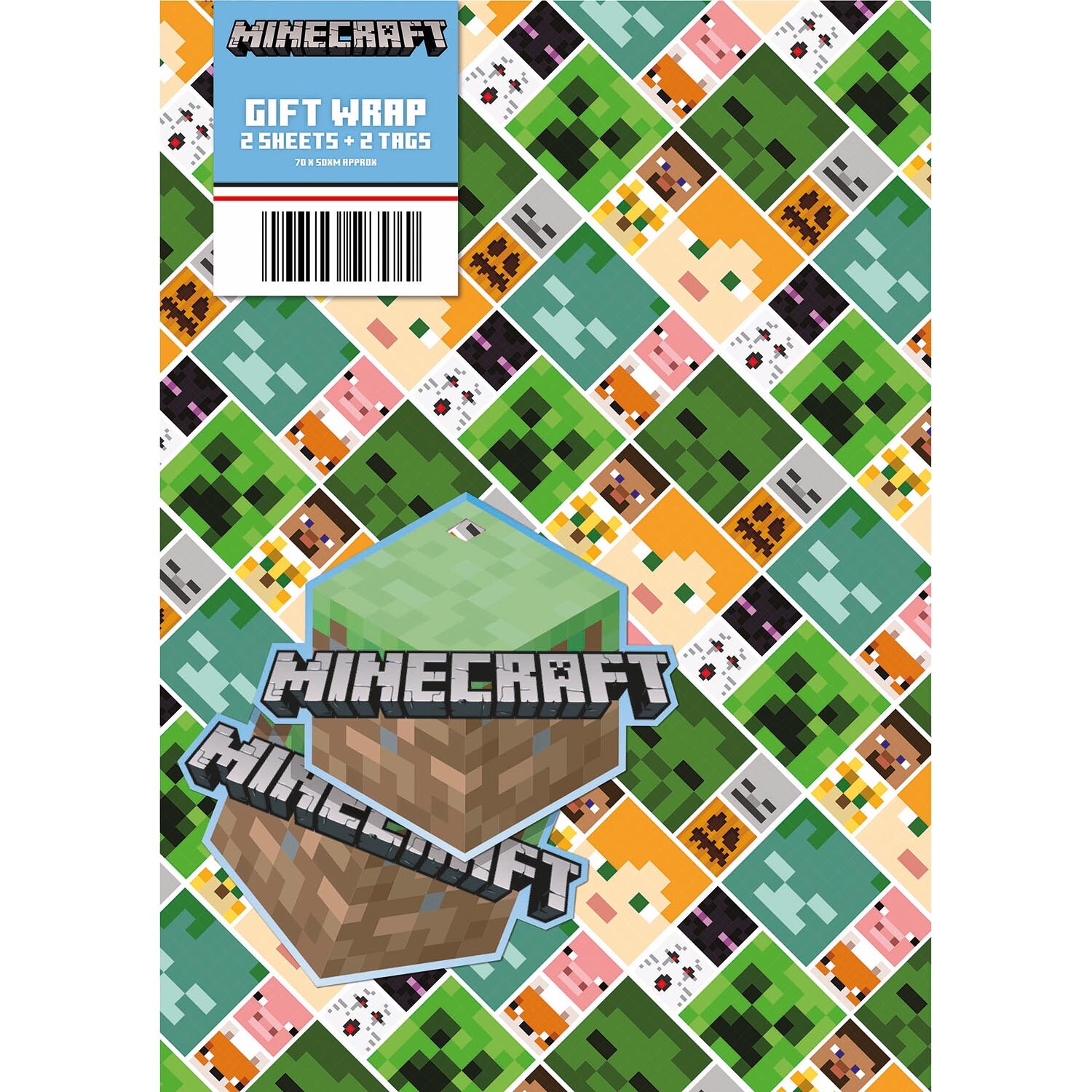 Pack of 2 Minecraft Wrap Sheet and Tags - Green Image