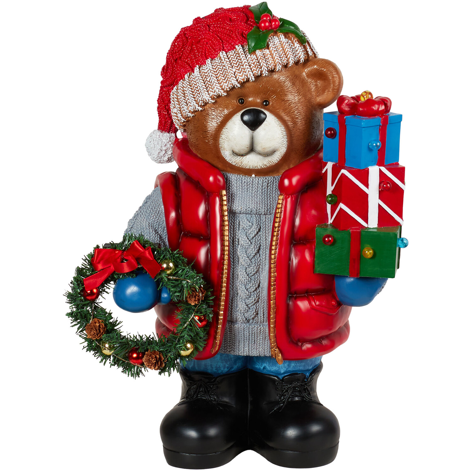 Traditional Christmas Bear Ornament - Red Image 1