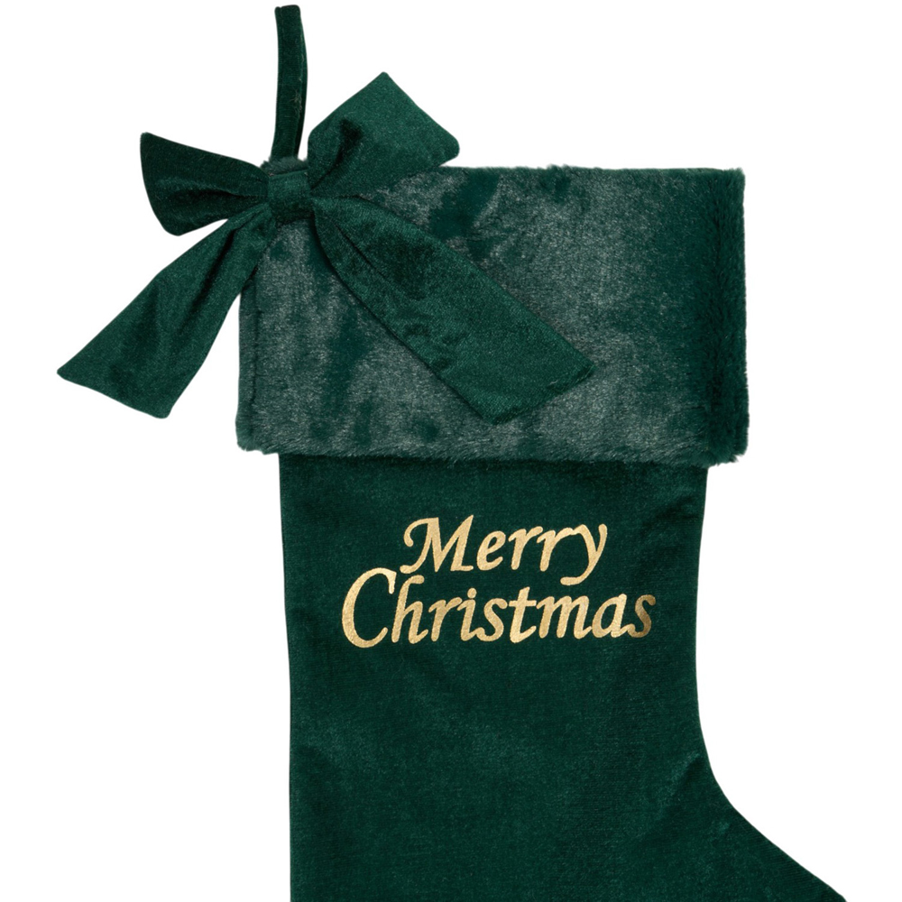 Merry Christmas Bow Ribbon Stocking Image 7