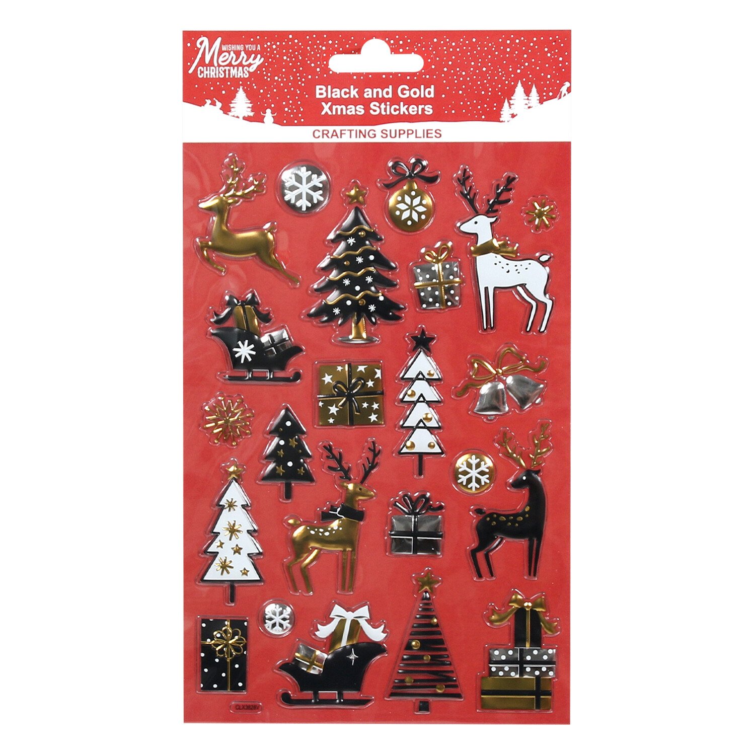 Black and Gold Xmas Crafting Stickers Image 2