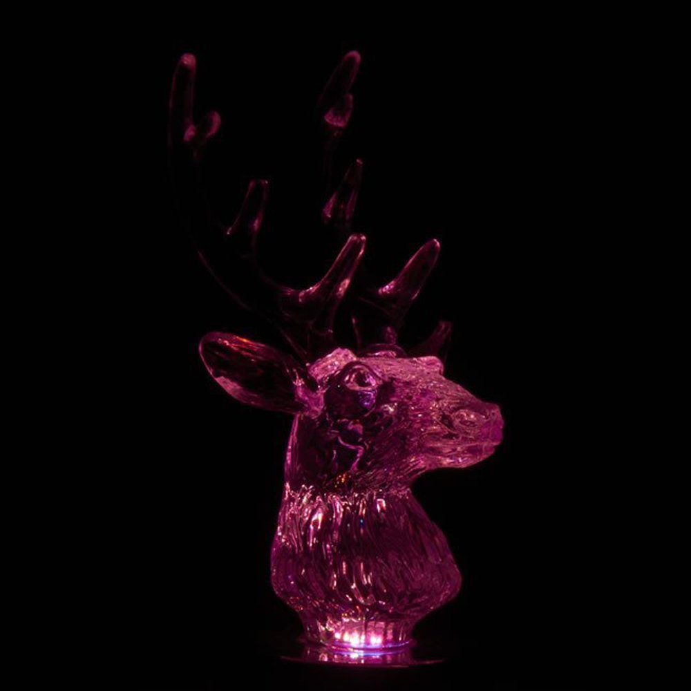 Wilko LED Colour Changing Stag Head Christmas Decoration Image 1