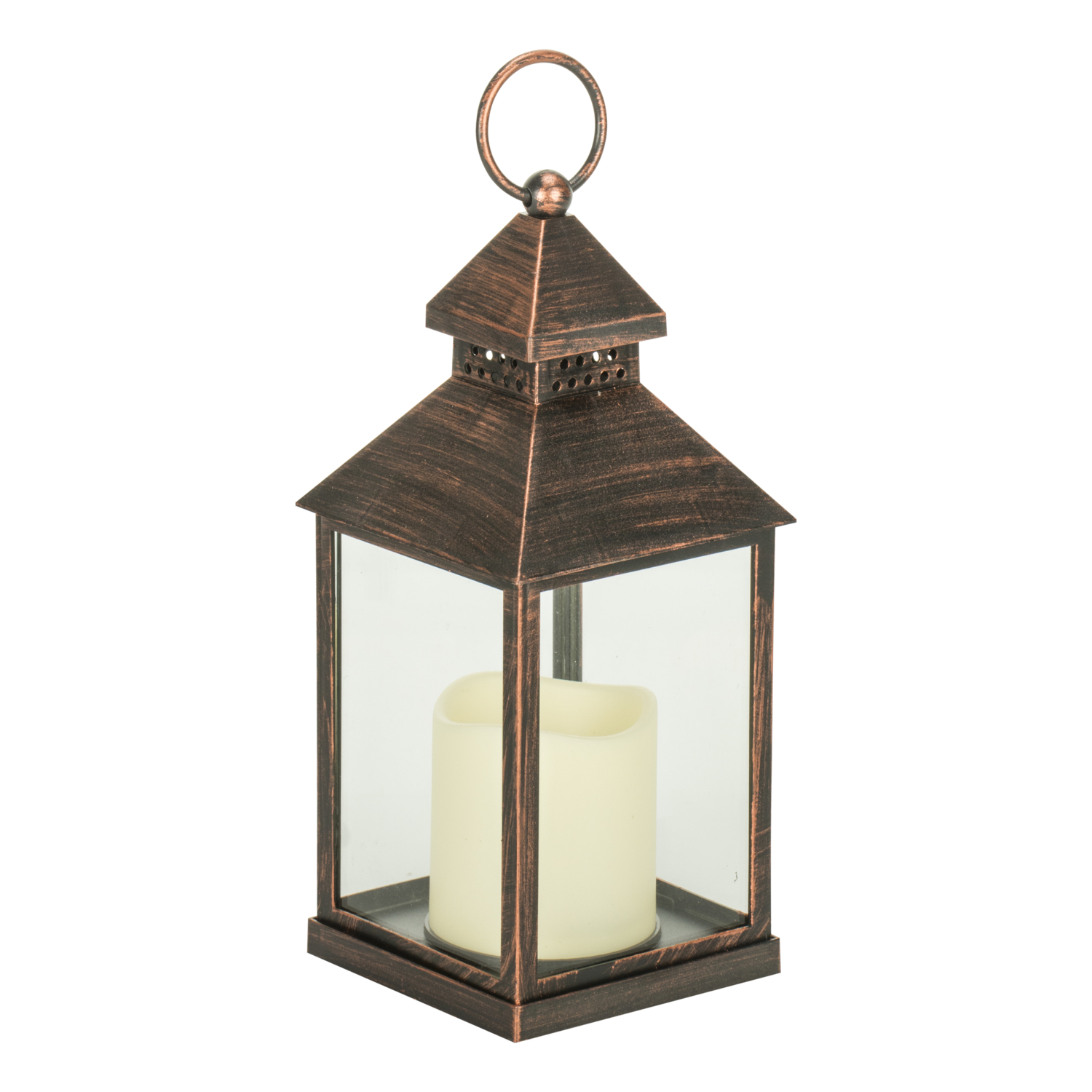 Black Copper or Gold Brush Finish Candle Lantern Image 3