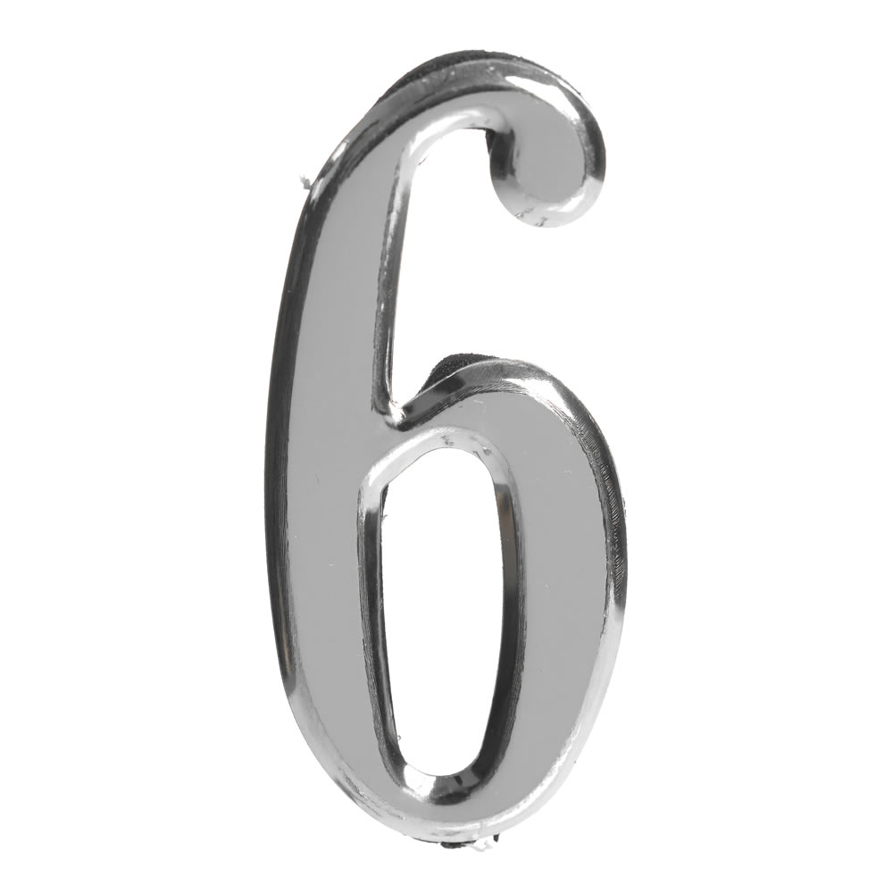 Wilko Numeral 6 Silver Effect 2in Image