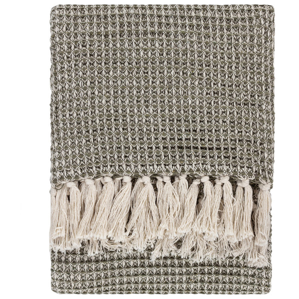 Yard Lorne Lichen Waffle Fringed Throw 150 x 200cm Image 1