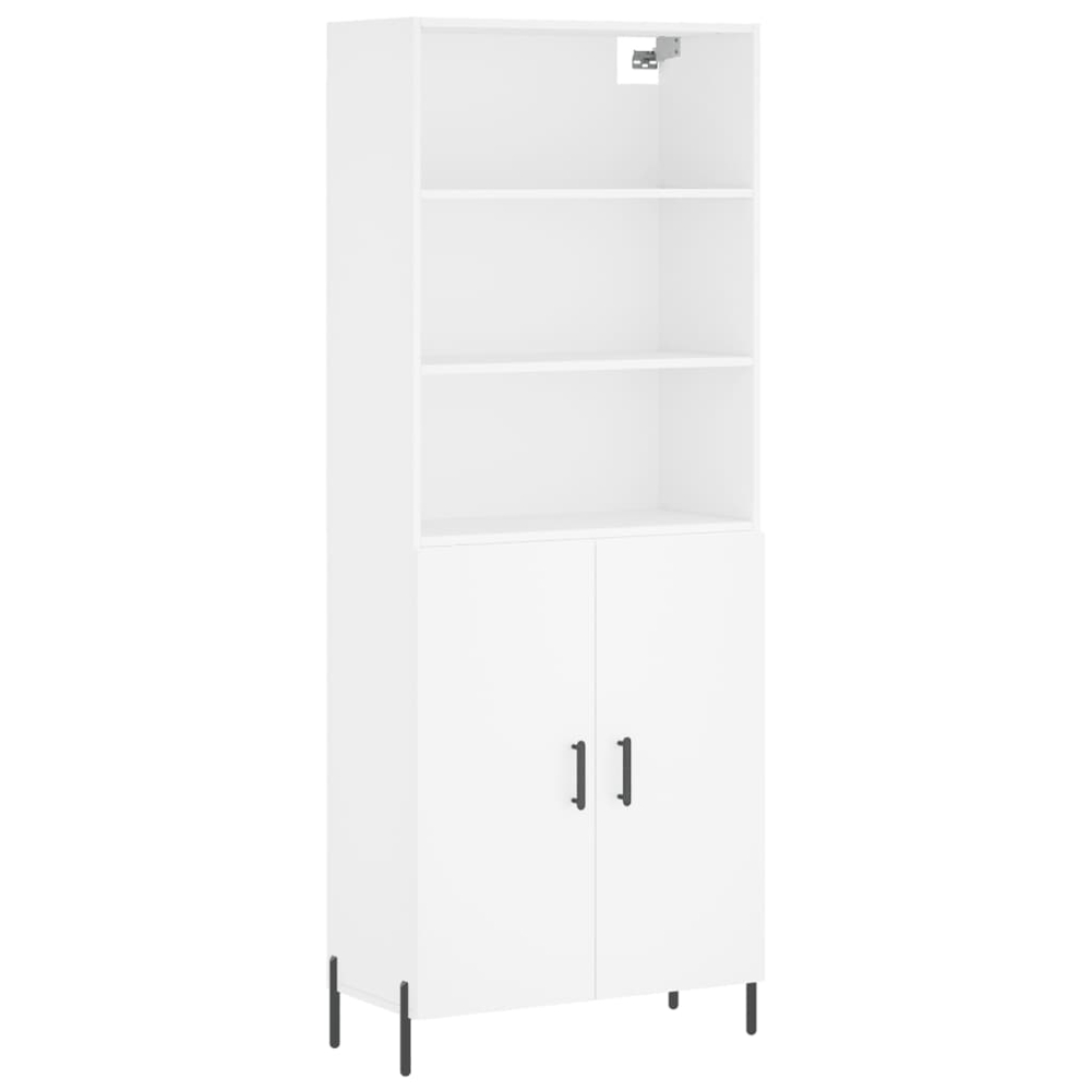 vidaXL 2 Door 3 Shelf White Highboard Image 2