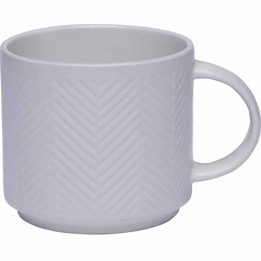 Wilko Mugs Artisan Embossed Stacking Set of 4 Wilko