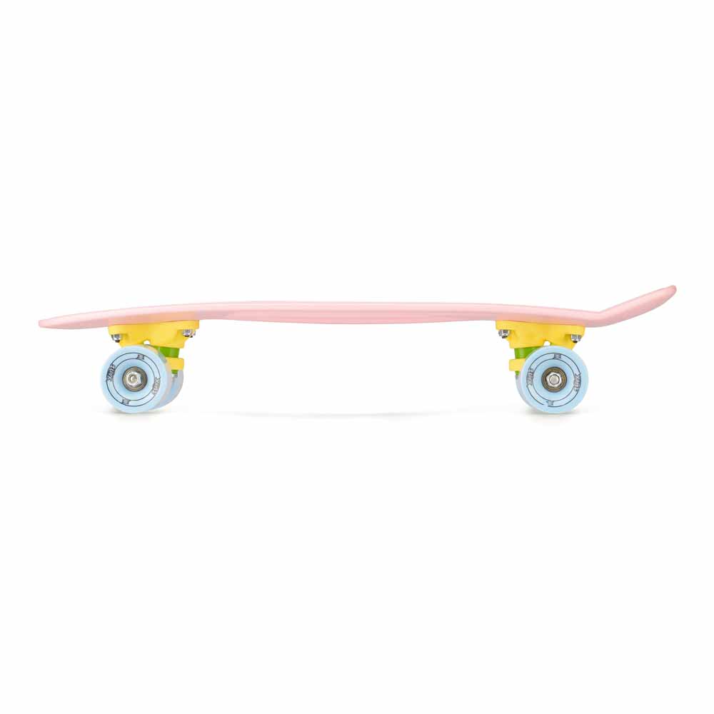Xootz 22 inch Pastel Pink Kids Retro Plastic Cruiser Skateboard Image 3