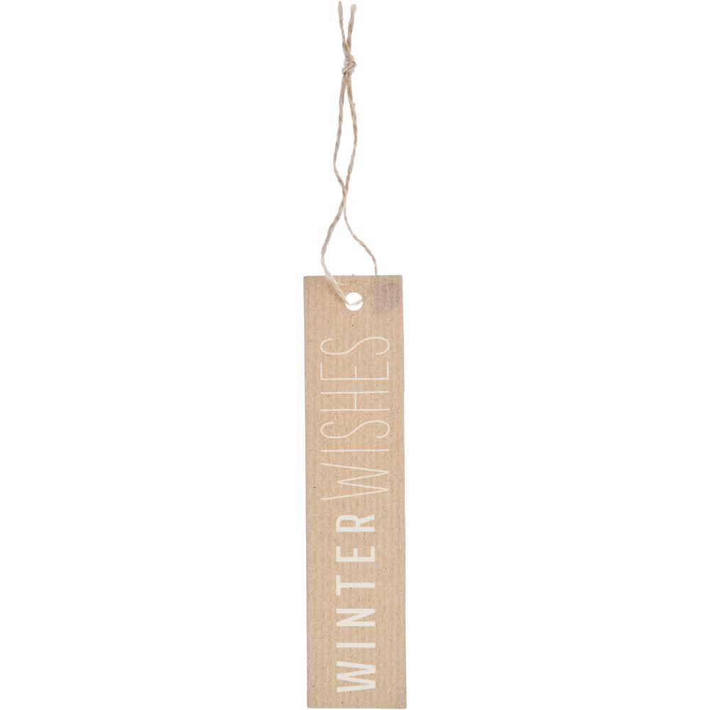 Wilko Midwinter Kraft Text Gift Tags 8 pack Image