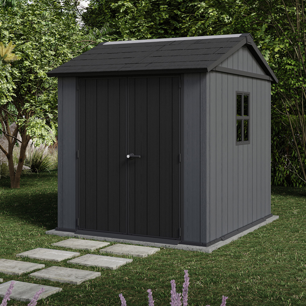 Keter Newton Plus 7.5 x 7ft Grey Steel Double Wall Shed Image 2