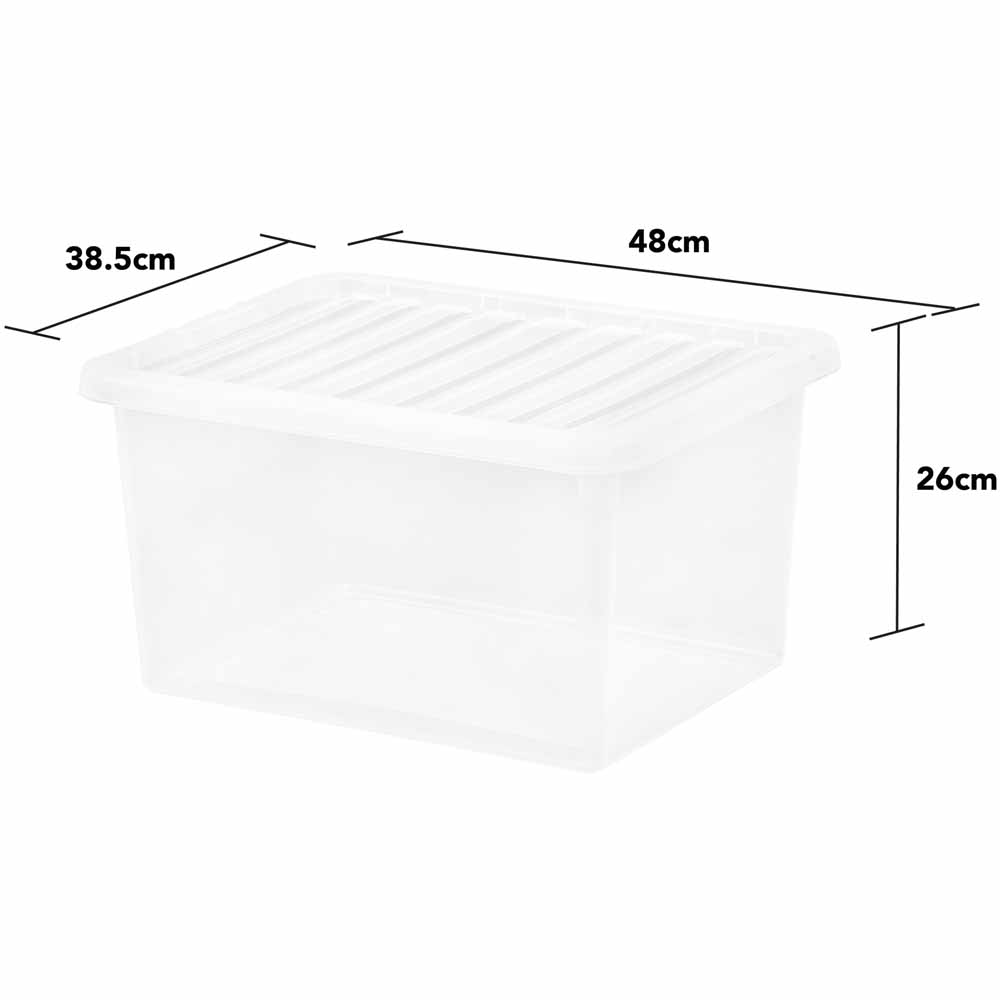 Wham 37L Clear Crystal Box and Lid Pack of 5 | Wilko