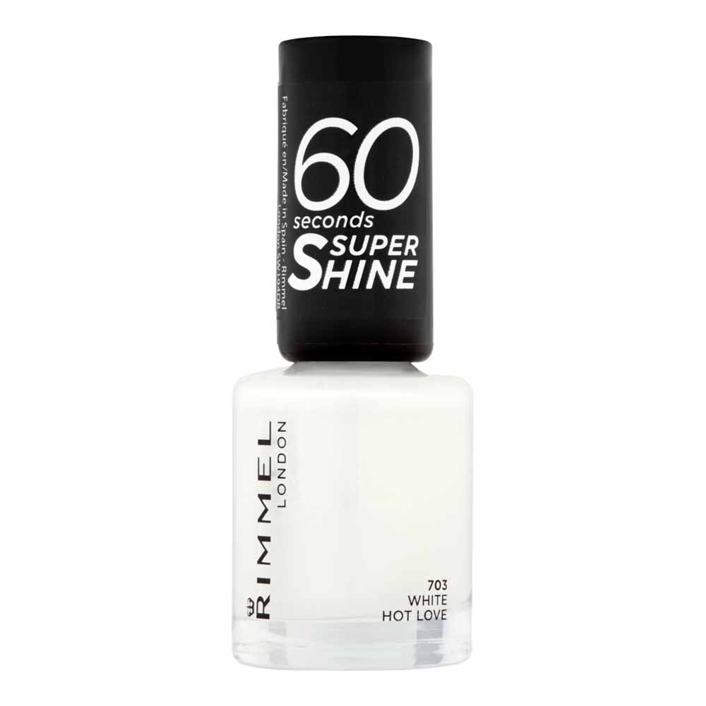 Rimmel 60 Seconds Super Shine Nail Polish White Hot Love 708 Image 1