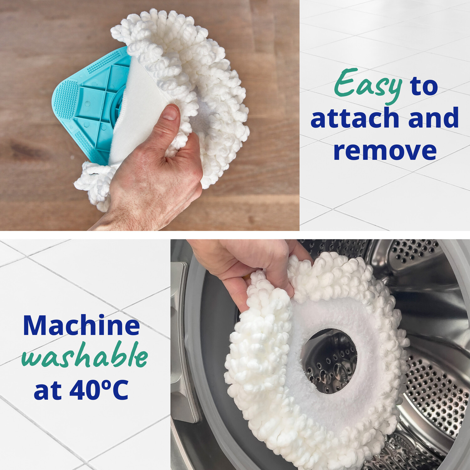 Spontex Full Action Spin Mop Head Refill - White Image 6