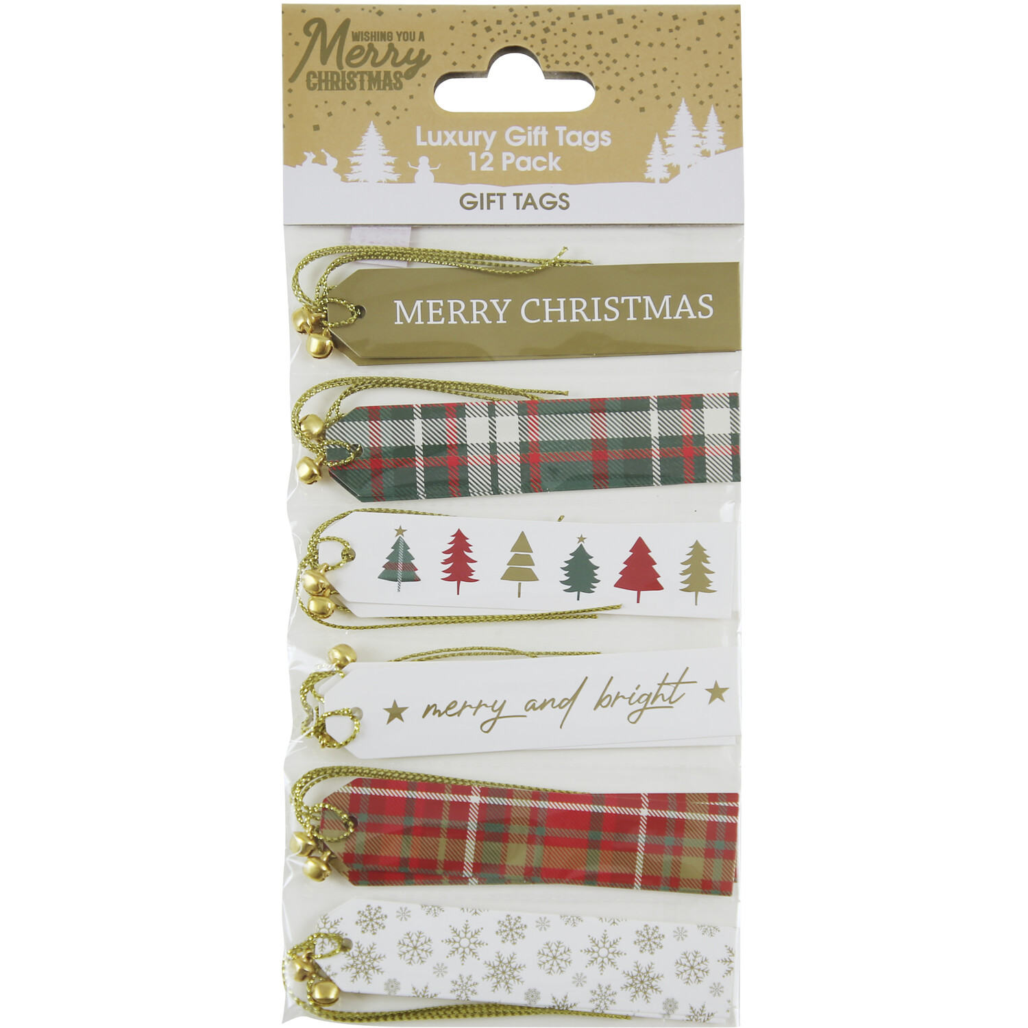 Pack of 12 Deck the Halls Luxury Gift Tags Image