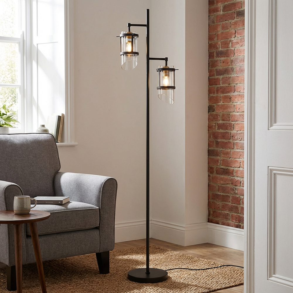 Paramount 2 Light Floor Lamp - Black Image 8