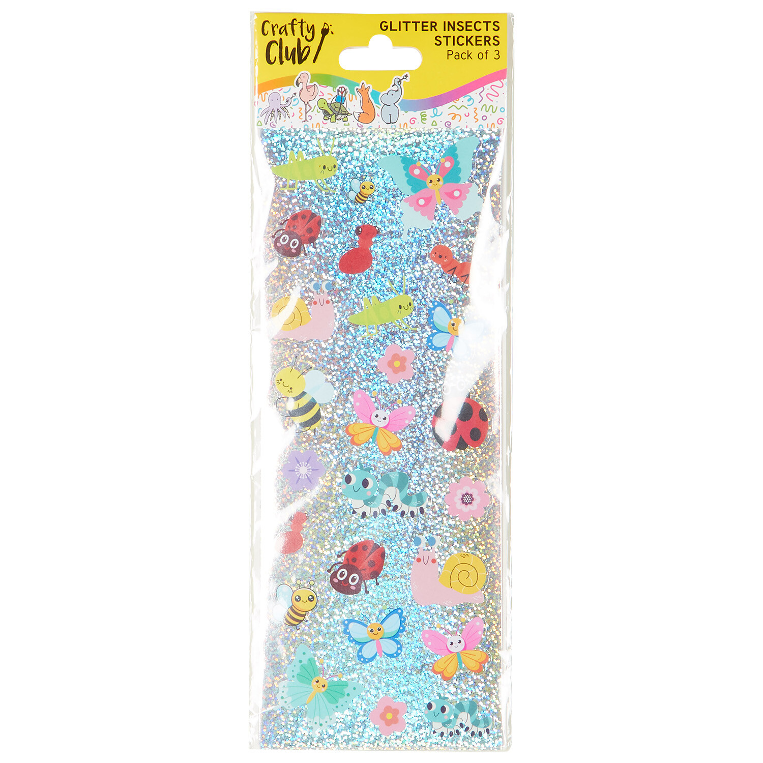 Glitter Stickers Insects Multicolour Image 1