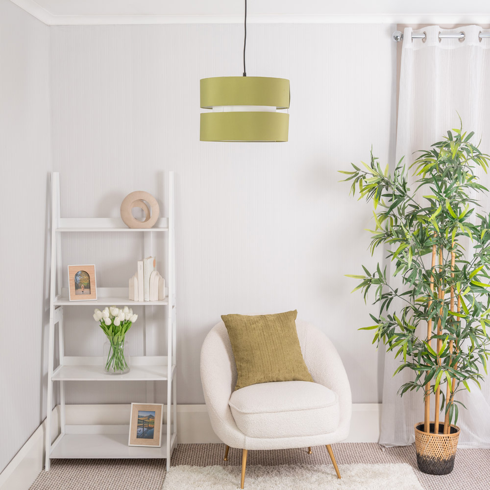 ValueLights Sophia 2 Tier Olive Ceiling Light Shade Large Image 4