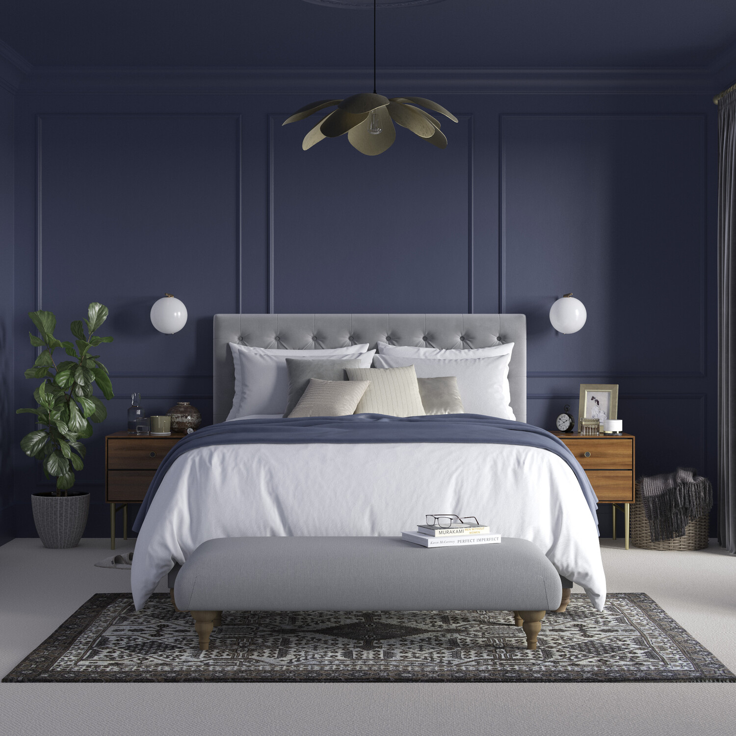 Dulux Heritage Walls and Ceilings Oxford Blue Velvet Matt Emulsion Paint Tester Image 6