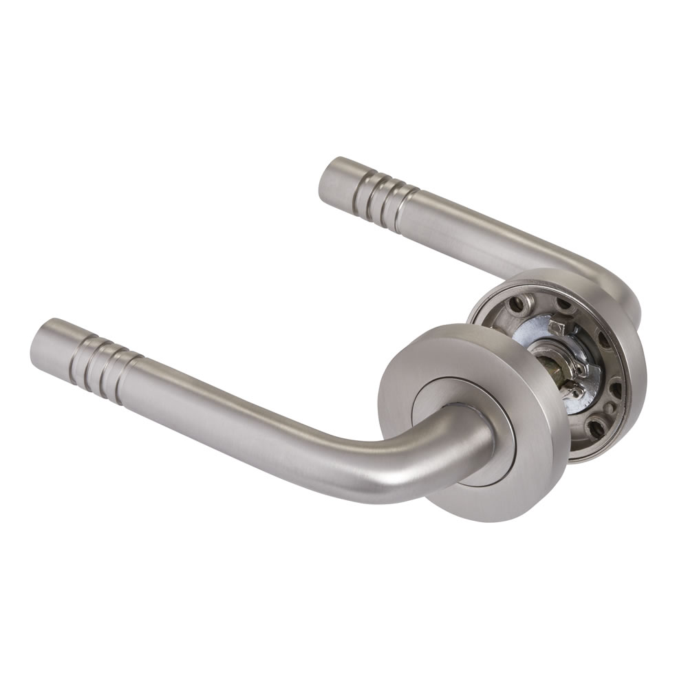 Wilko Madrid Round Rose Satin Nickel Door Handle Wilko