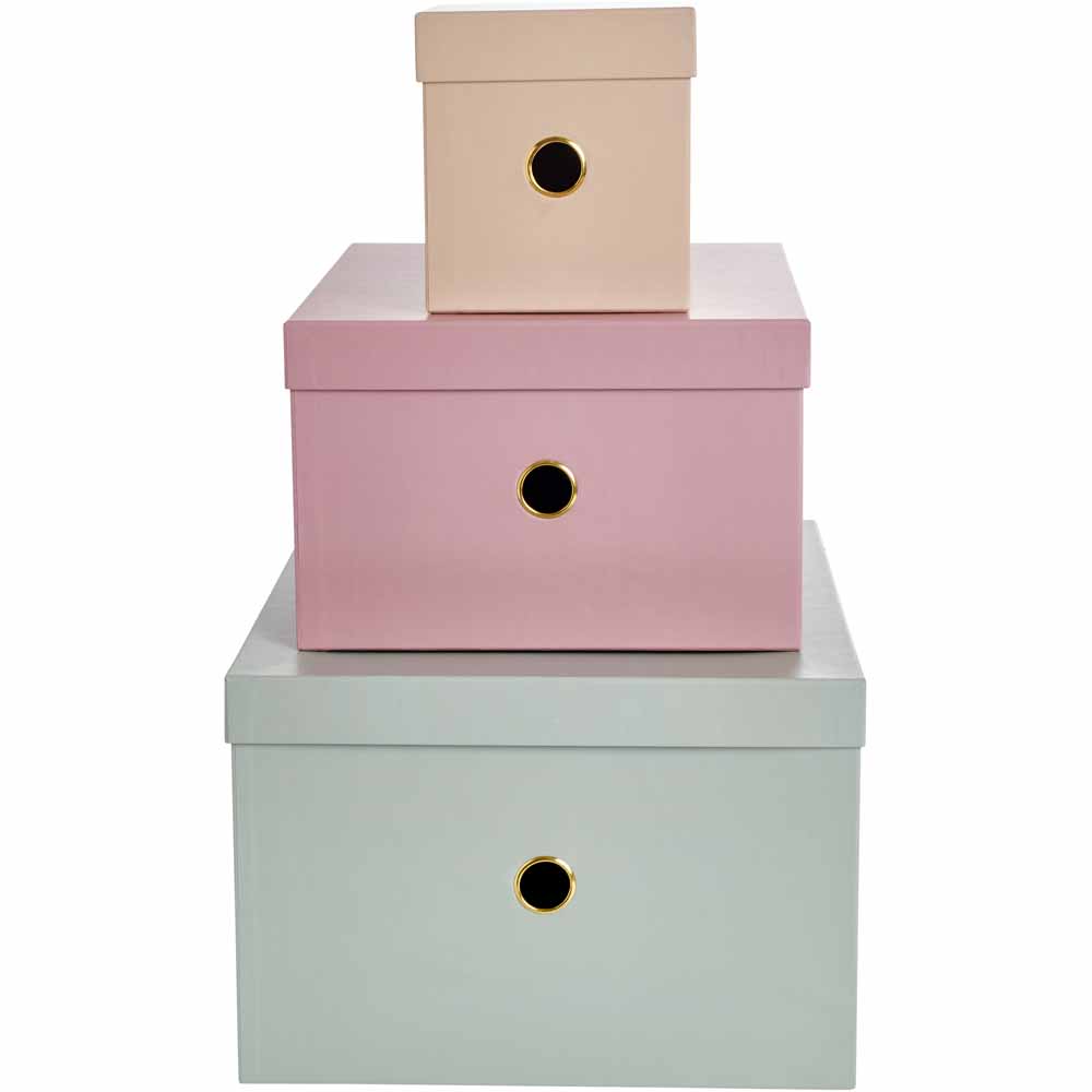 Wilko Storage Boxes Homespun 3 Pack Image 2
