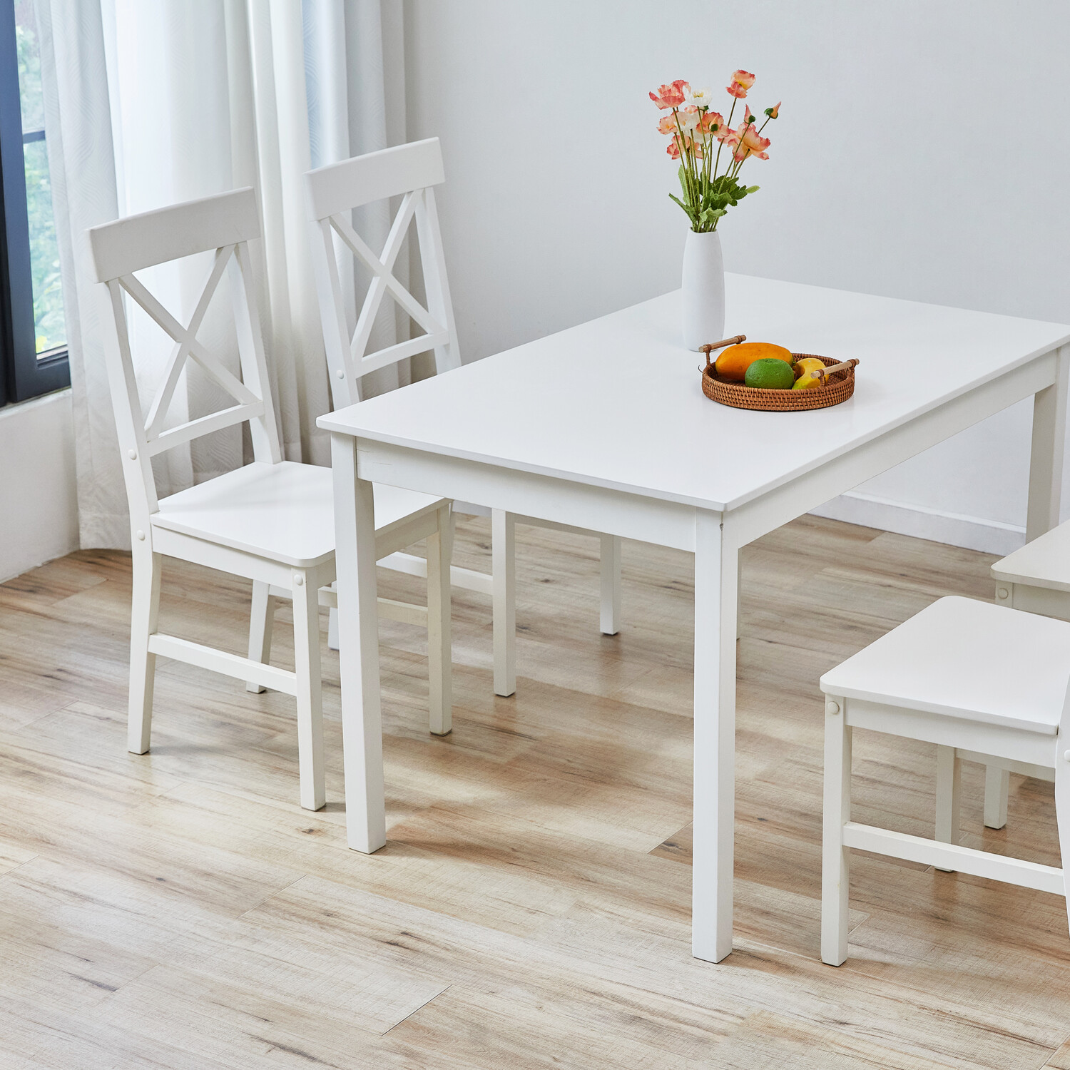 Hamilton Dining Table and Chair Set White Image 2