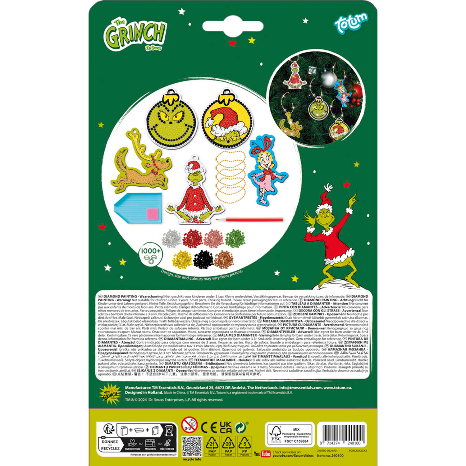 The Grinch Diamond Painting Ornaments Multicolour Image 2