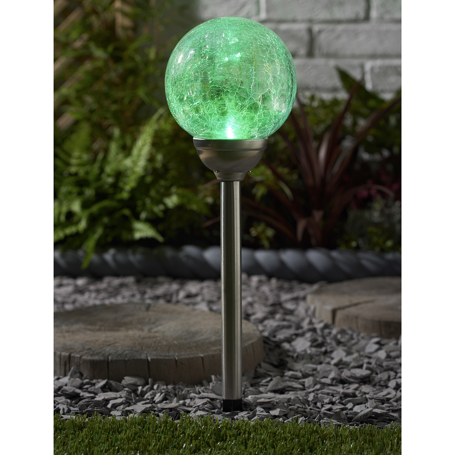 Xl Iridescent Crackle Ball Solar Light Image 3