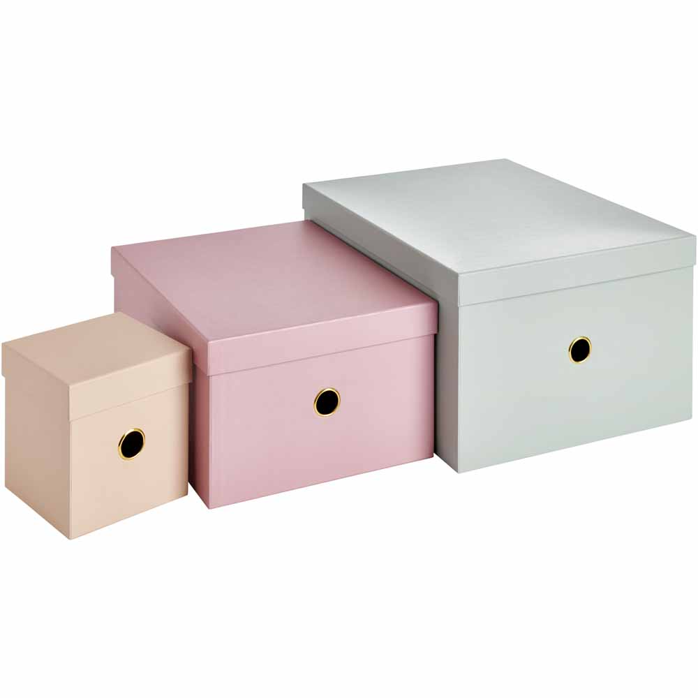 Wilko Storage Boxes Homespun 3 Pack Image 3