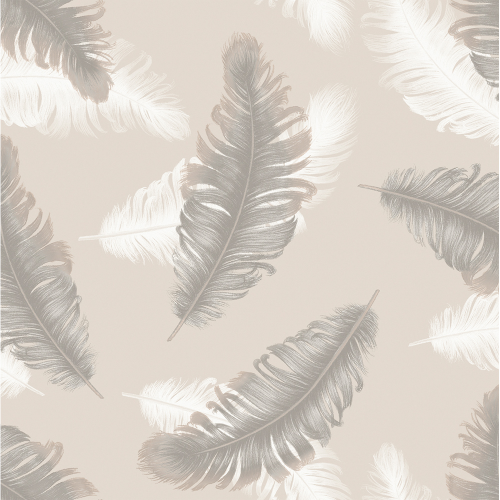 Belgravia Decor Feather Beige Wallpaper Image 1