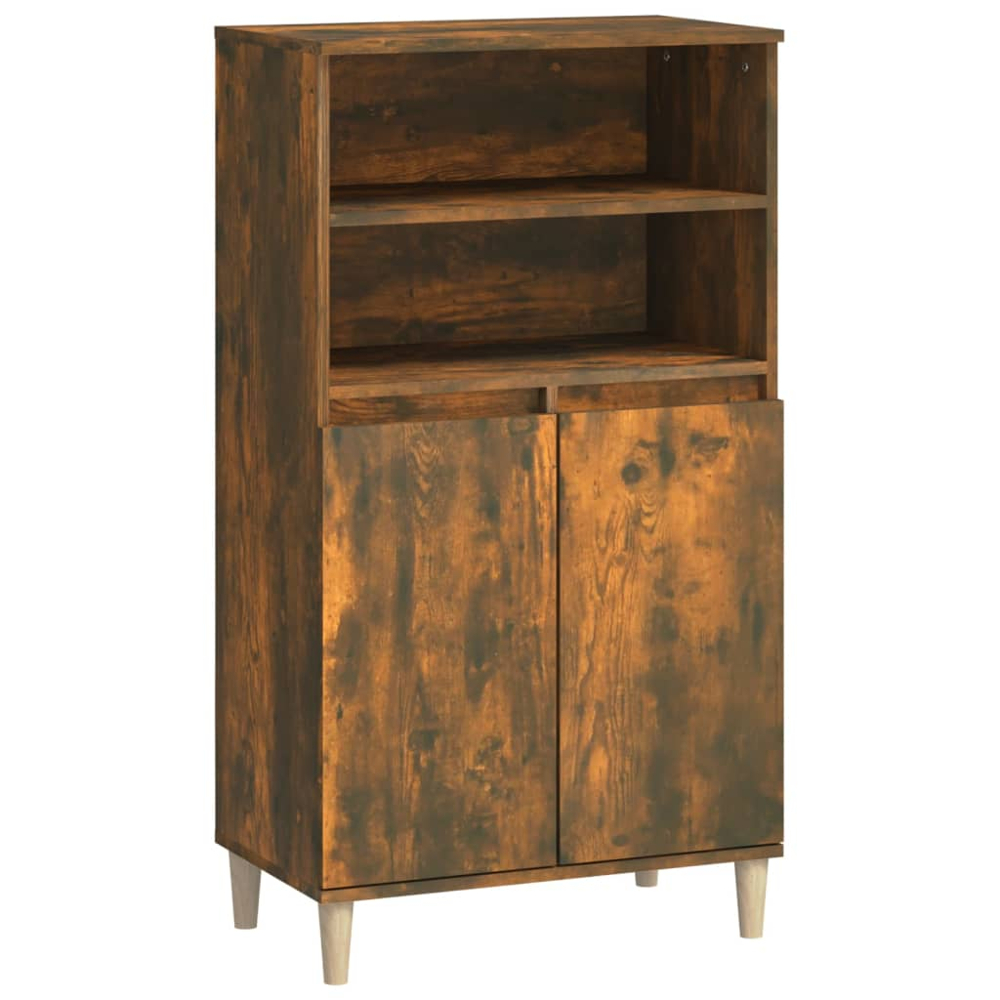 vidaXL 2 Door 2 Shelf Smoked Oak Highboard Image 2