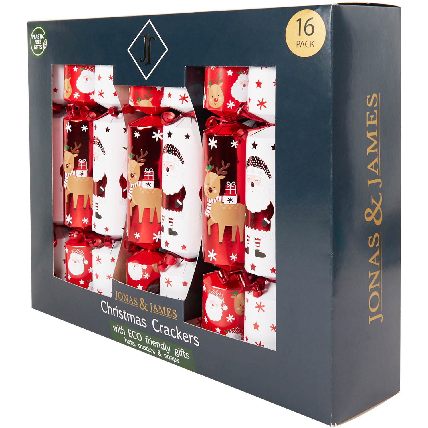 Pack of 16 Santa and Rudolph Crackers Image 2