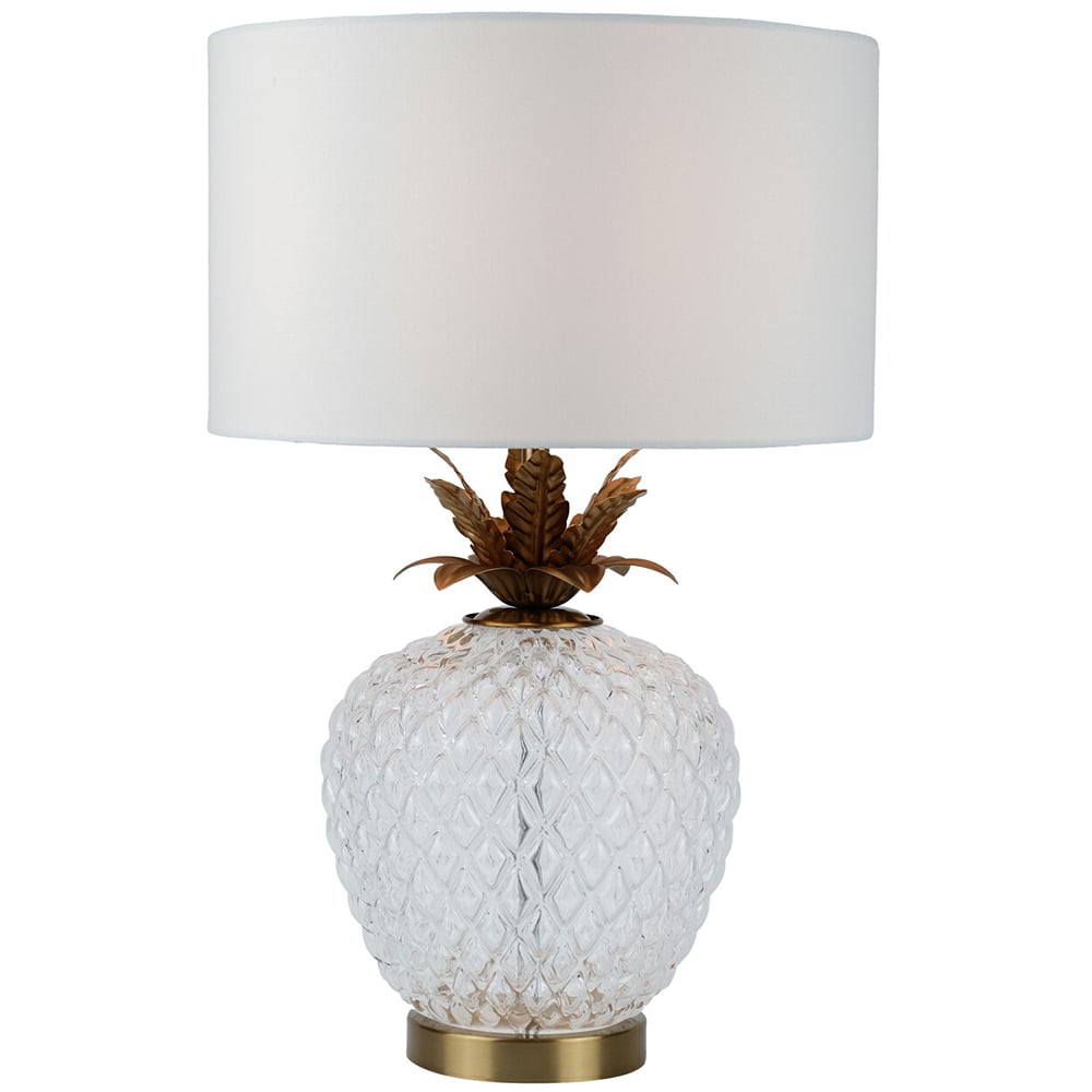 Pineapple Table Lamp3 - White and Gold Image 3