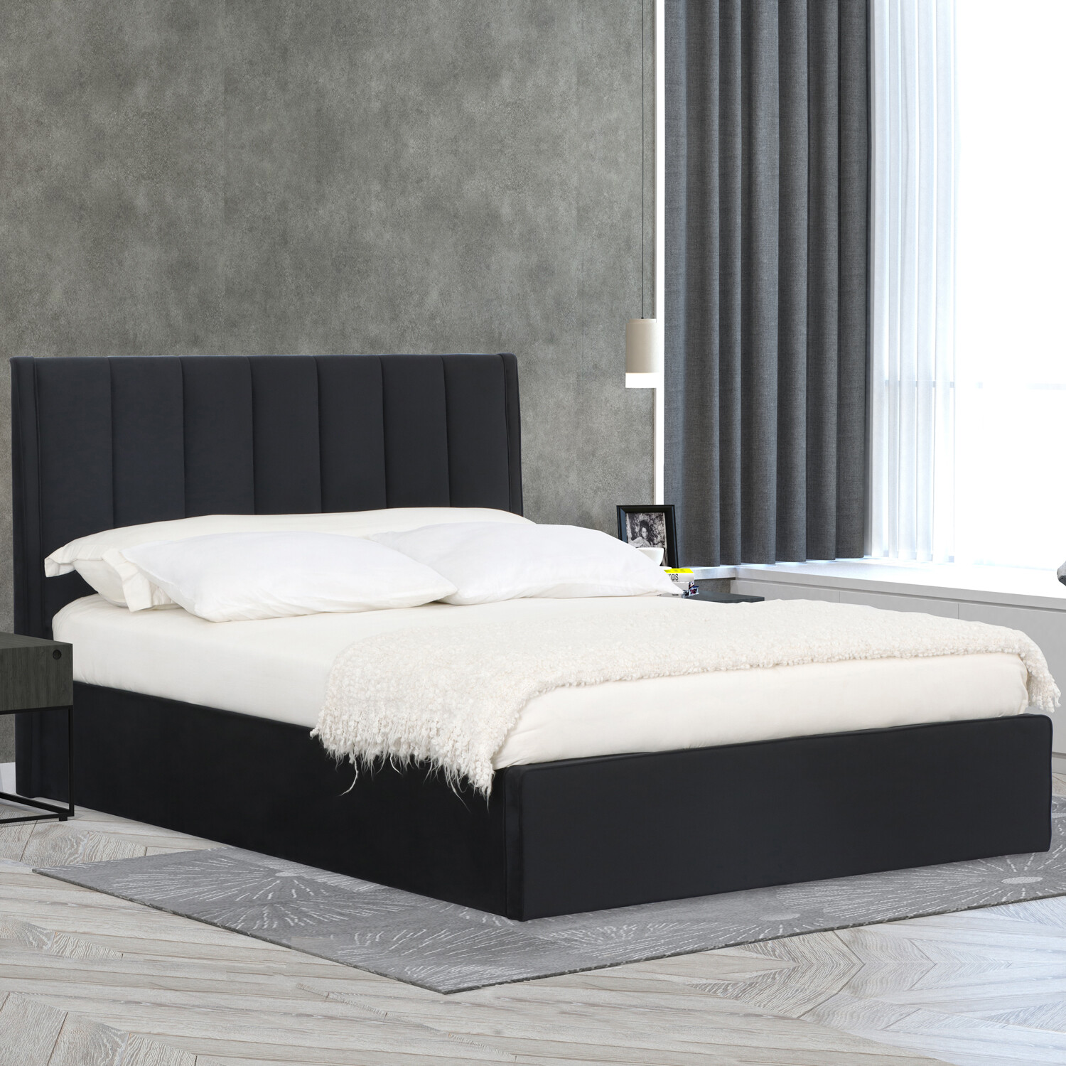 Willow Ottoman Black - Black / Double Image 1