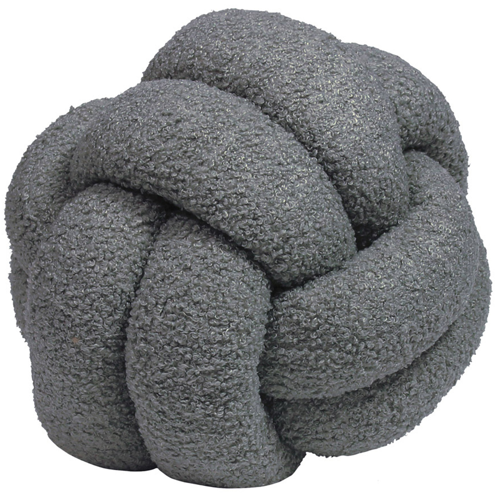 furn. Boucle Charcoal Knot Fleece Cushion Image 1