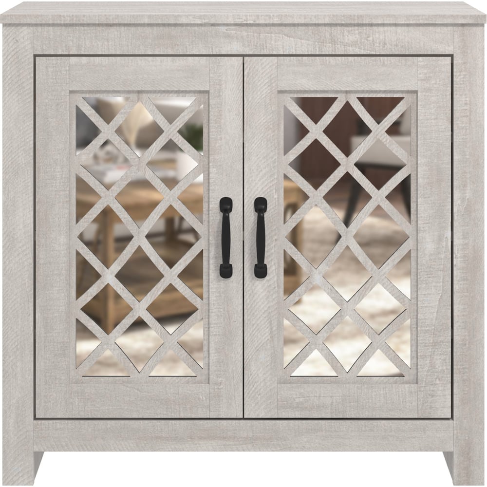 GFW Tiverton 2 Door Dusty Grey Shoe Cabinet Image 2