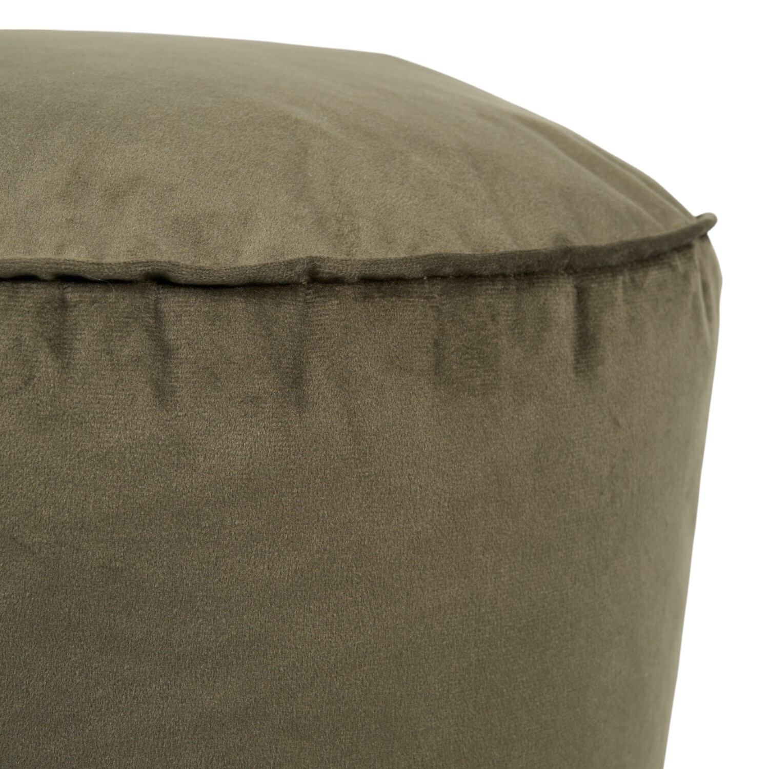 Plush Velvet Footstool Olive Green Image 2