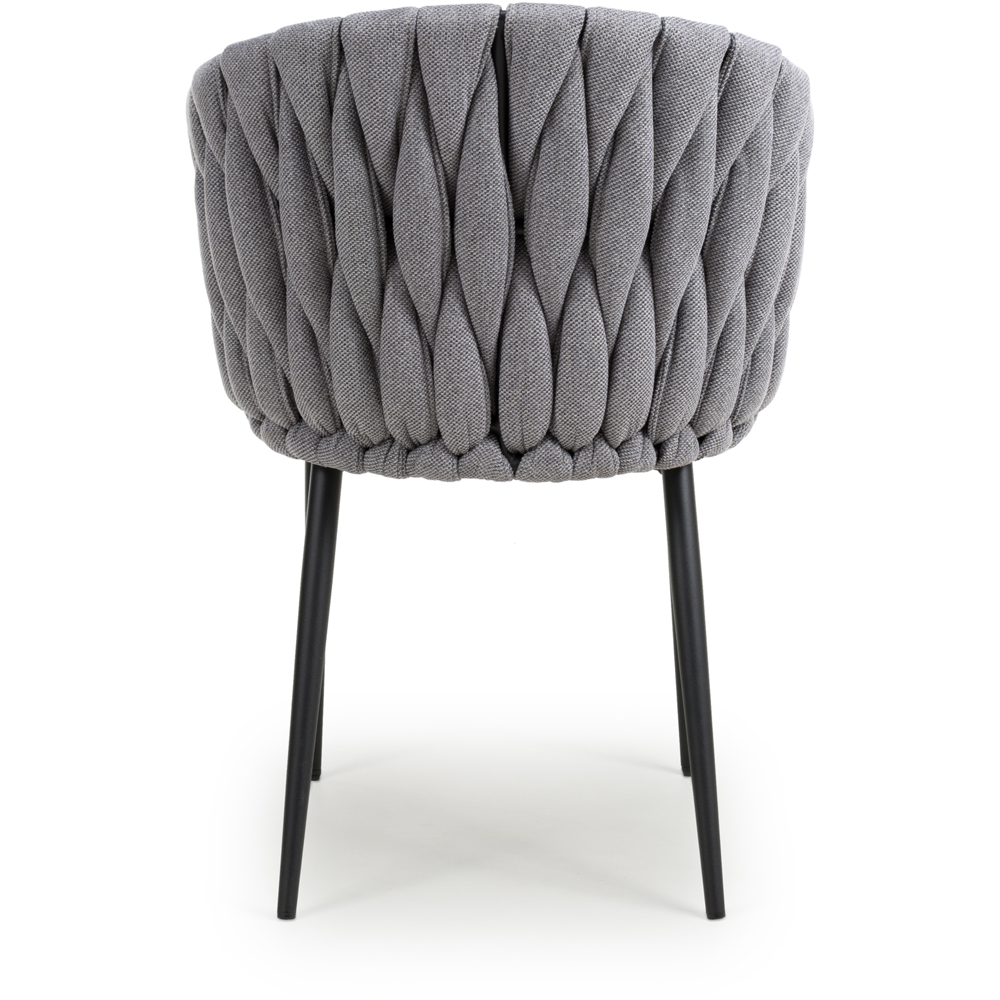 Pandora Set of 2 Grey Braided Dining Chair Image 3