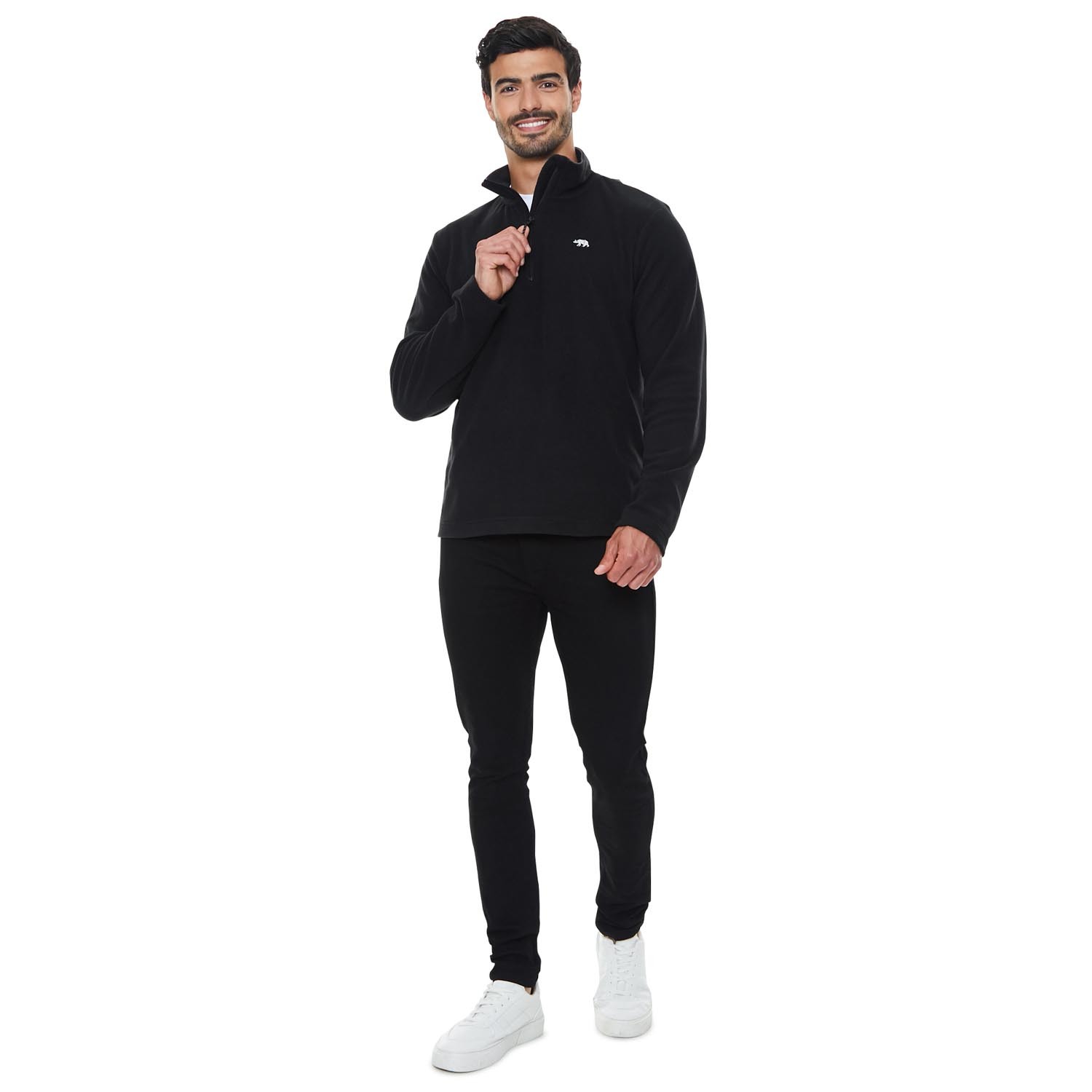 Men's Micro Quarter Zip Fleece - Black / L Image 2