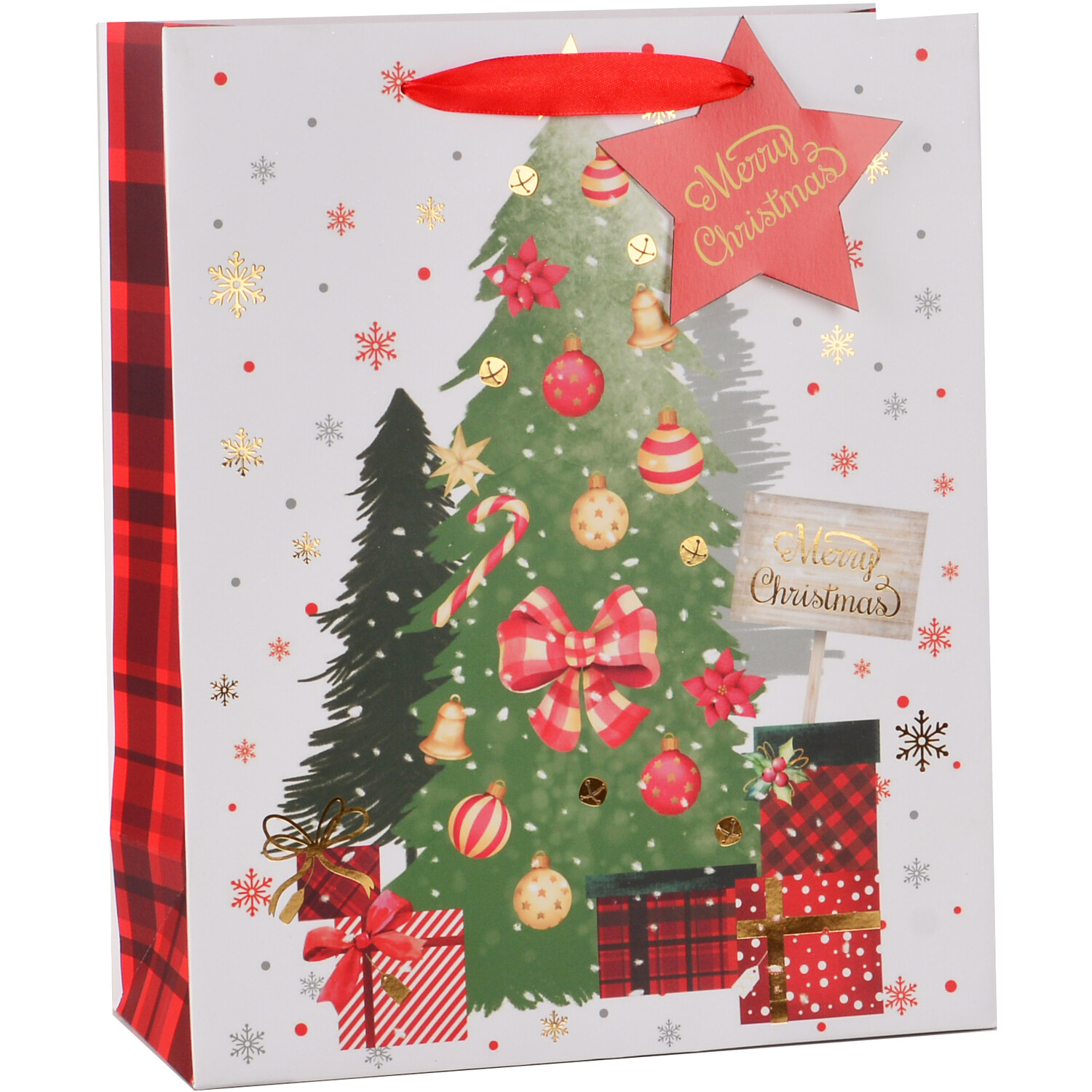 Tartan Merry Christmas Gift Bag XL Image 2