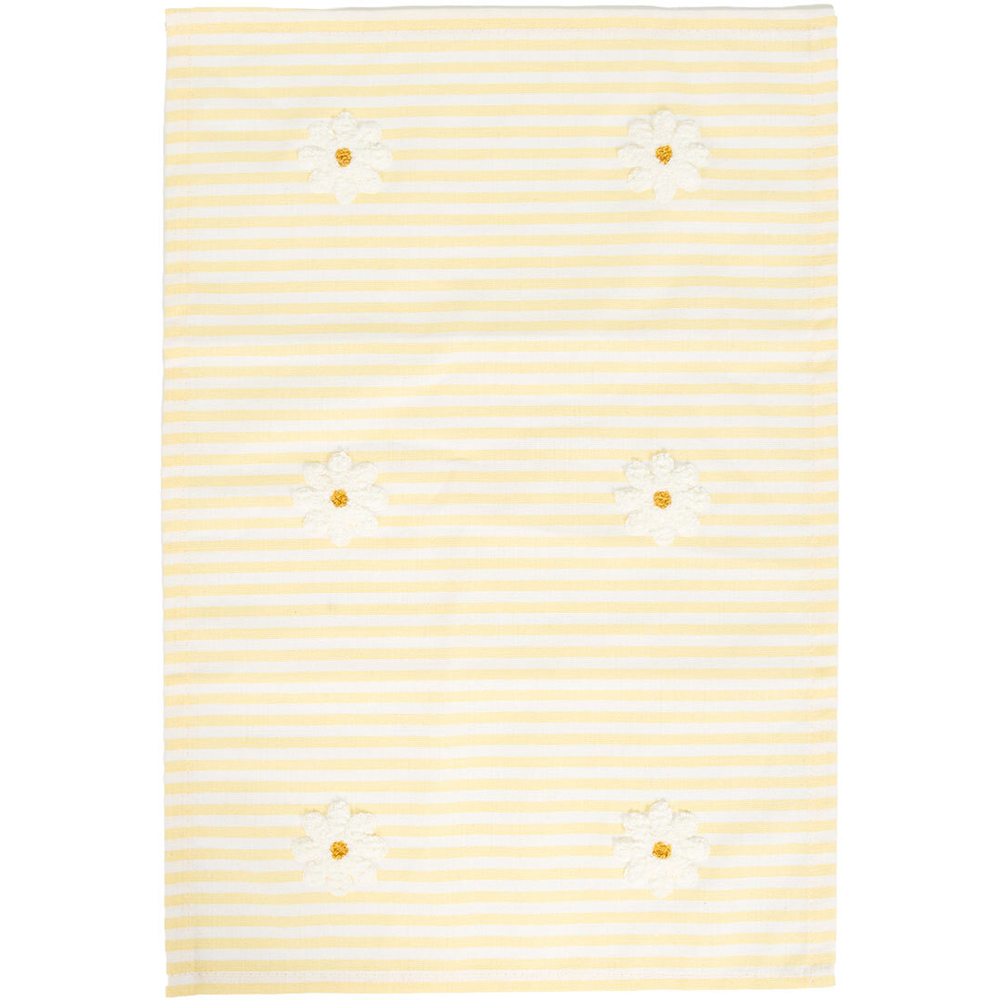 Pack of 2 Embroidered Daisy Placemats Yellow Image 2