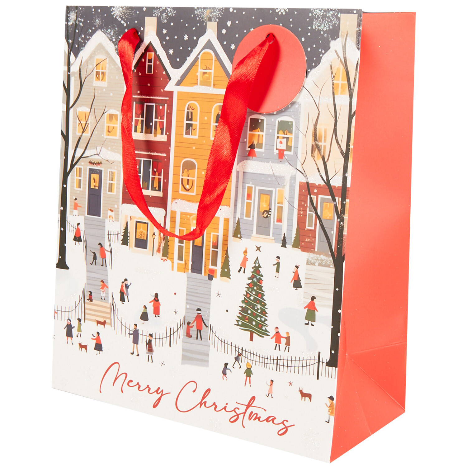 Whimsical Town Scene Gift Bag Medium - Multicolour Image 2