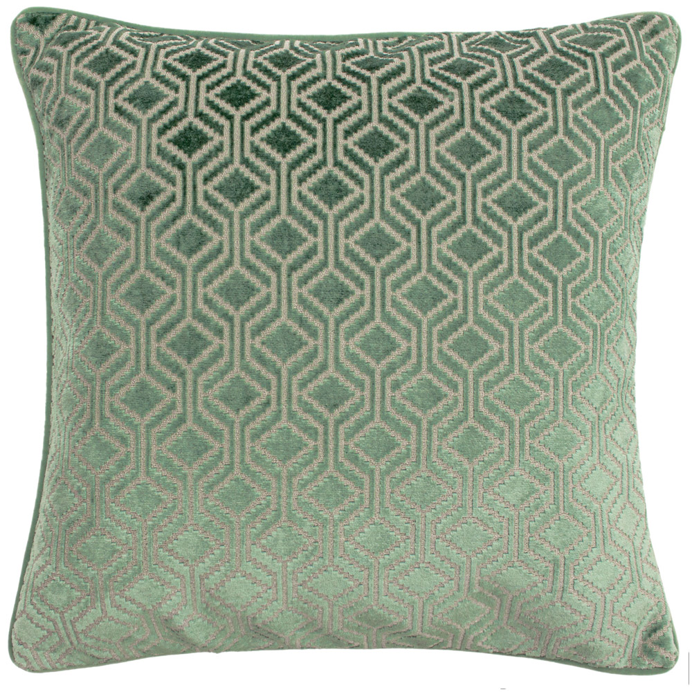 Paoletti Avenue Mint Velvet Jacquard Cushion Image 1