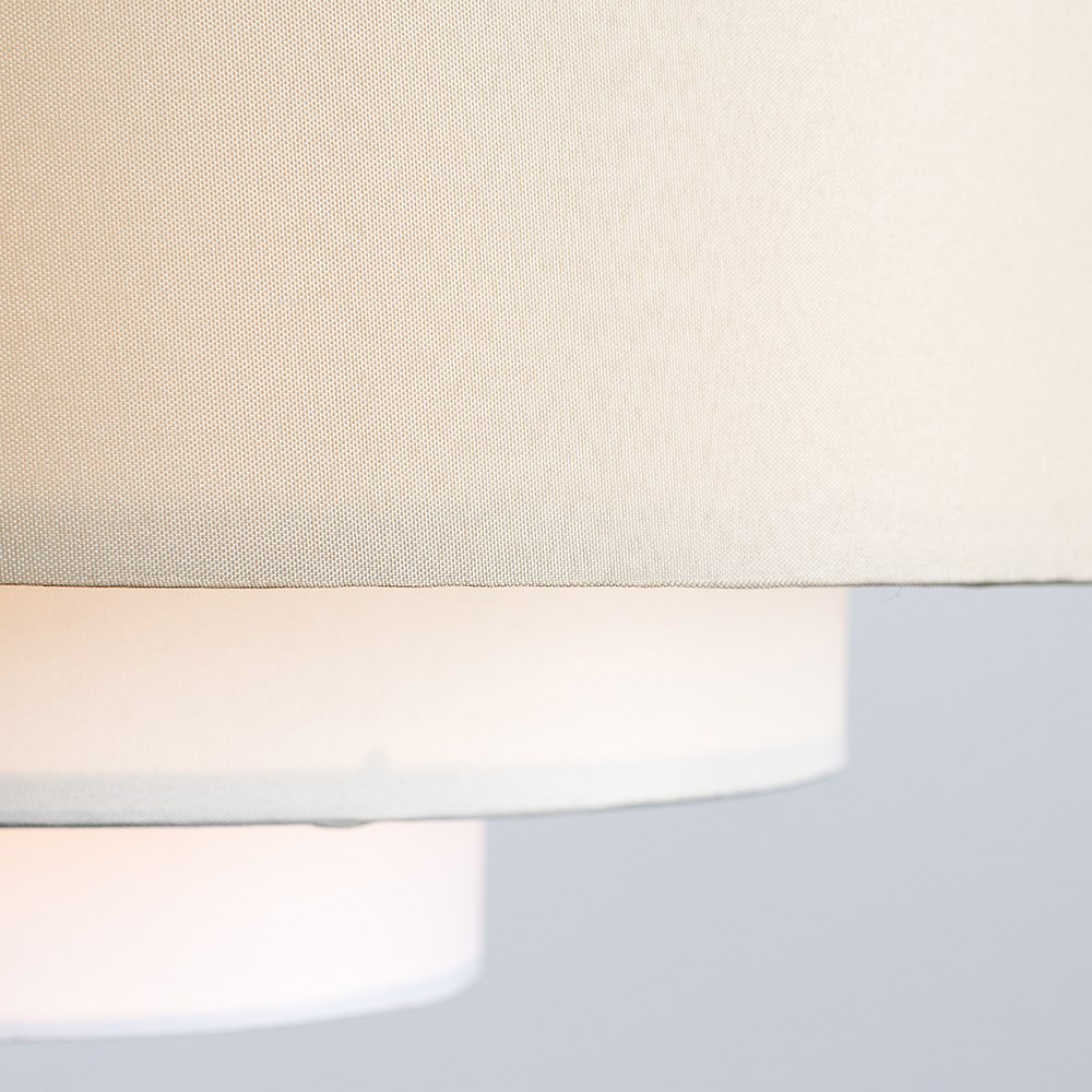 ValueLights Hampshire 3 Tone Cream Fabric 5 Tiered Ceiling Pendant Light Lamp Shade Image 5