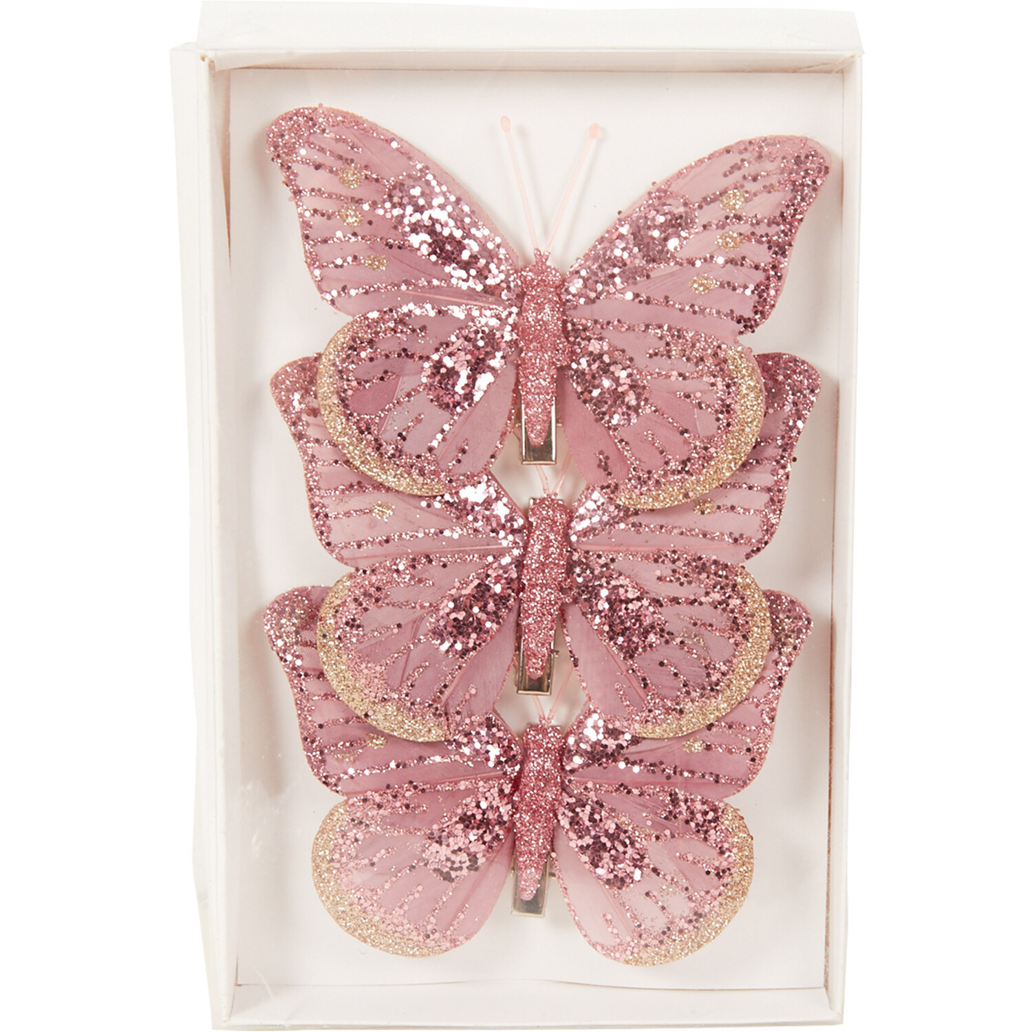Pack of 3 Butterfly Clips - Pink Image 1
