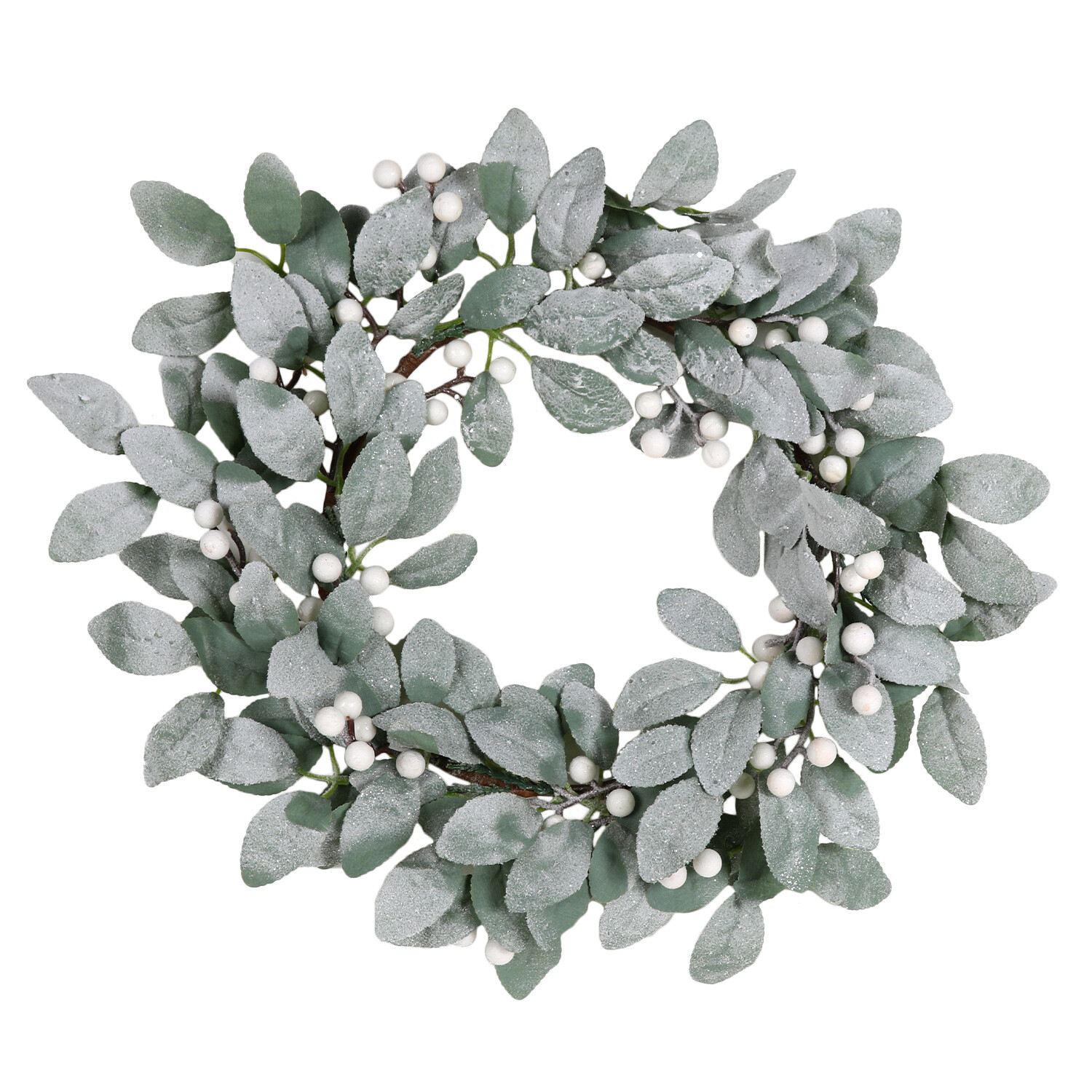 18" Xmas Wreath with Berries - Grey Image 1