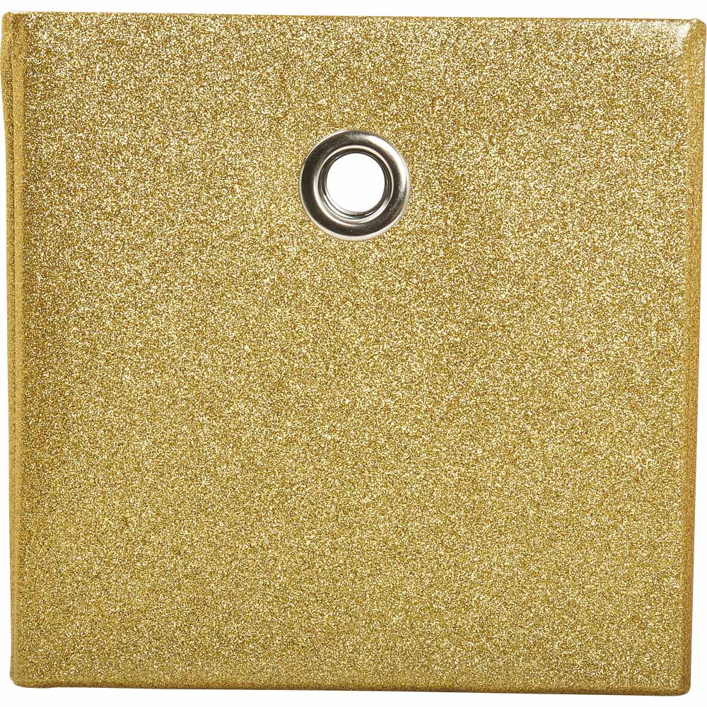 Wilko Gold Glitter Storage Box 30x30 Image 4