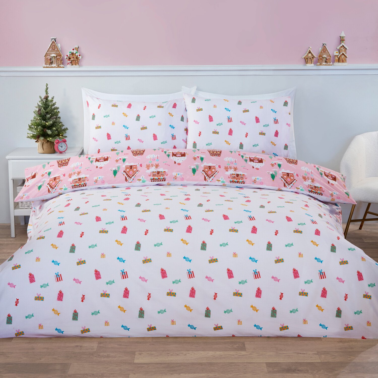 Gingerbread Lane Duvet Set Pink King Image 4